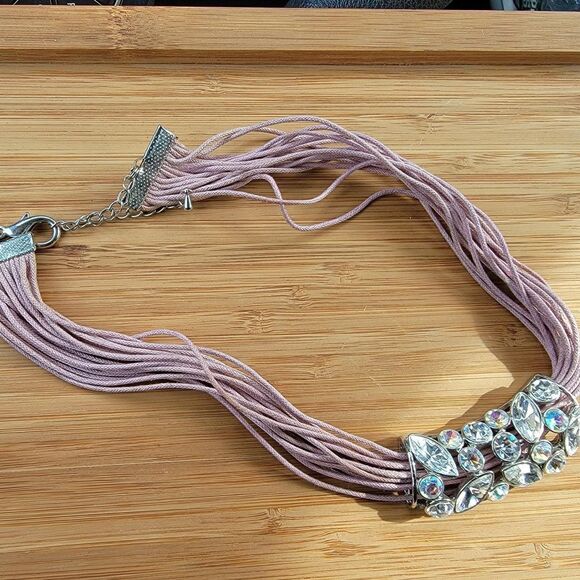 Vintage Lia Sophia Women's Pink and Purple Necklace - Picture 2 of 8